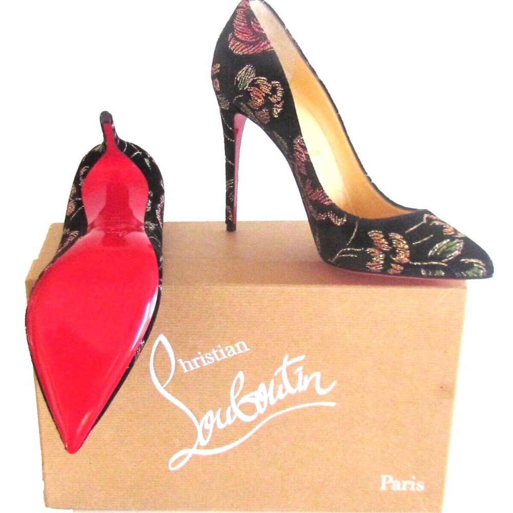Designer Christian Louboutin Paris Velvet Ronsard Red Sole High Heel Pum…